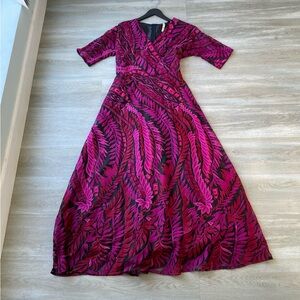 Vibrant Pink and Black Maxi Dress